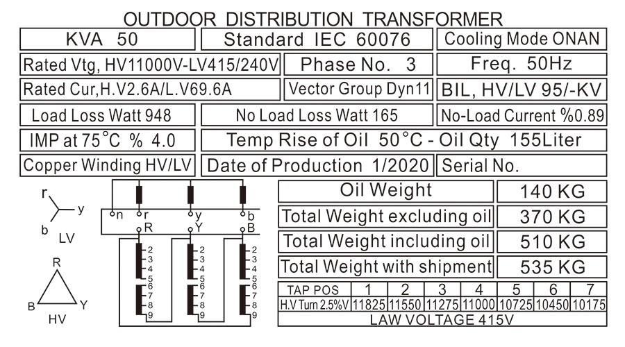 50 KVA Step Down Transformer